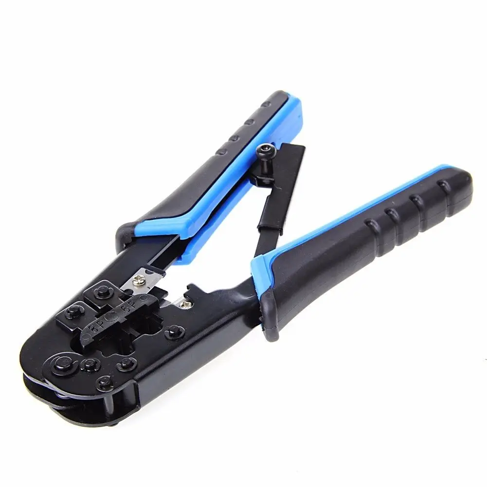 

Drop Shipping Tool Wire Cutter Stripping Kit Dual Modular RJ45 RJ12 Y Network Cable Crimping