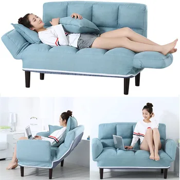 Floor Sofa Bed With 2 Pillows 5 Position Adjustable Lazy Sofa Furniture Living Room Reclining Folding Sofa Couch 1