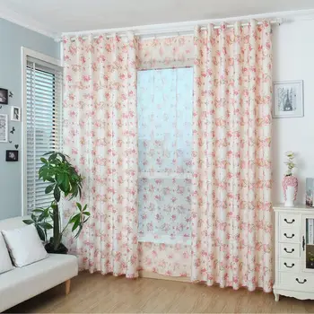 

Factory Direct Wholesale Zero-cut Summer Pastoral Fresh Semi-shading Printing Curtain Living Room Drifting Curtain Fabric