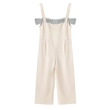 

Summer Girl Loose Jumpsuit 2020 Fashion Kids Floral Jumpsuit Teenage Girl Floral Romper White Beige Mother Daughter Outfits