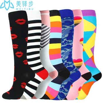 

200 Pairs/Lot Mixed Compression Stockings Fit for Running Unisex Nurses Flight Travel Leg Pressure Compress High Quality Socks