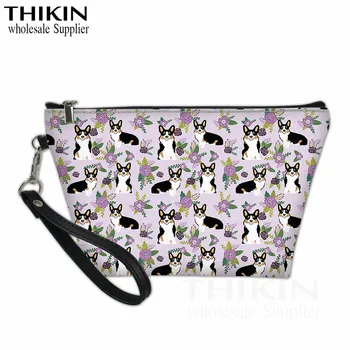

THIKIN Cute Corgi Print Make Up Bags Cartoon Animal Women Travel Necessity Cosmetic Cases Ladies Portable Wash Kit Bag Bolsa