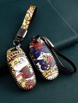 

Leather Car Key Case Remote Cover for Audi TT Roadster R8 Spyder Q8 Q2 CABRIOLET ALLROAD A8 A7 A1 Sportback Keychain Accessories