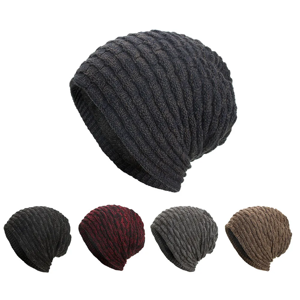 

Women's Men's Warm Loose Woven Crochet Winter Wool Knit Ski Bean Bean Skull Hat Men and Women Solid Knit Autumn/Winter Cap #45
