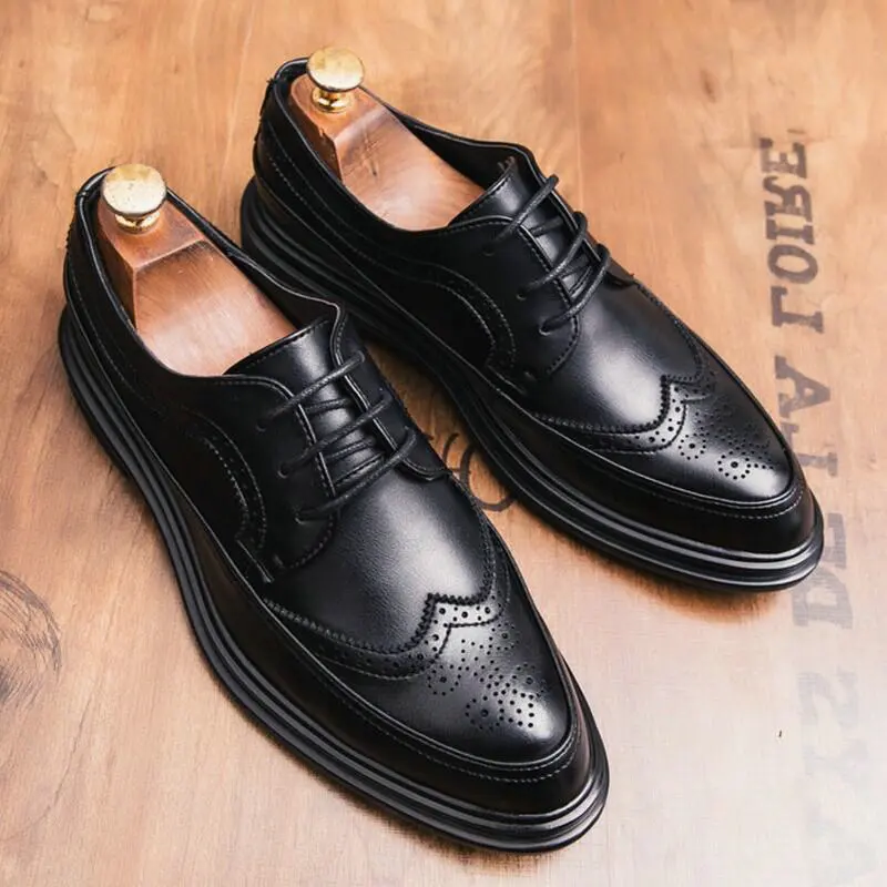 2021New Scarpe Oxford Da Uomo Di Alta Qualità Scarpe Da Uomo In Pelle Formale Scarpe Brogue Da Uomo Bullock Business Scarpe Da Sposa 85 Df54