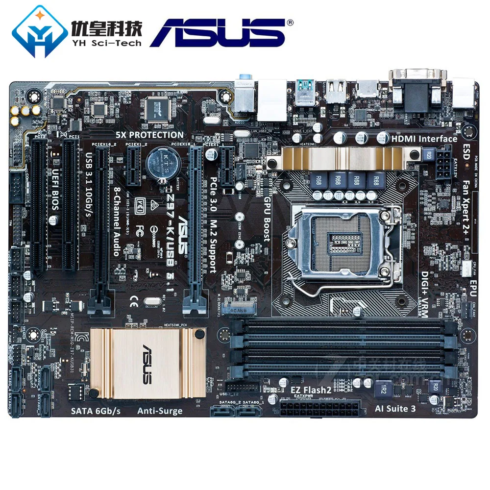 

Original Used Desktop Motherboard Intel Z97 Asus Z97-K/USB3.1 Socket LGA 1150 Core i7/i5/i3/Pentium/Celeron DDR3 32G ATX