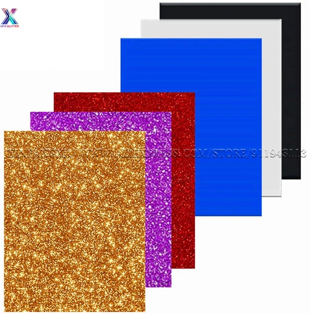  Glitter Vinyl HTV Heat Transfer Bundle, Iron on Vinyl Sheets  for T Shirts 6 Pack 12x10 INCH, Sparkle Multi Colored Iron-on Vinyl for  Cricut