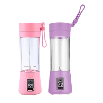 

2 Pcs 380Ml USB Rechargeable Juicer Bottle CUp Juice Citrus Blender Lemon Vegetables Fruit Milkshake Smoothie Squeezers Reamers