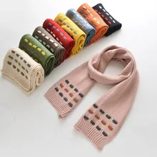 Разноцветный мягкий плотный вязаный шерстяной шарф для девочек и мальчиков от 1 до 8 лет, сохраняющий тепло на осень и зиму