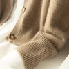 Autumn and Winter 100% Wool Cashmere Sweater Women's Self-Cultivation Half High Neck Cardigan Warm Knitted Sweater Women 3
