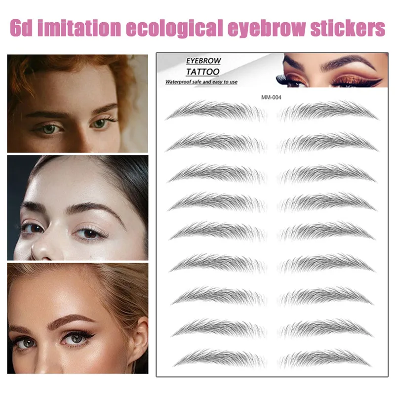 1PC Magic False Eyebrows 4D Hair-like Eyebrow Tattoo Sticker Waterproof Lasting Makeup Water-based Eye Brow Stickers Cosmetics | Красота и