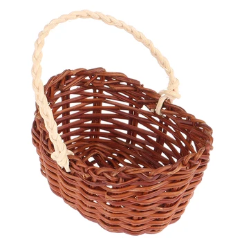 

1 Pc Mini 1:12 Dollhouse Miniature Mini Woven Basket Model Accessories Toys