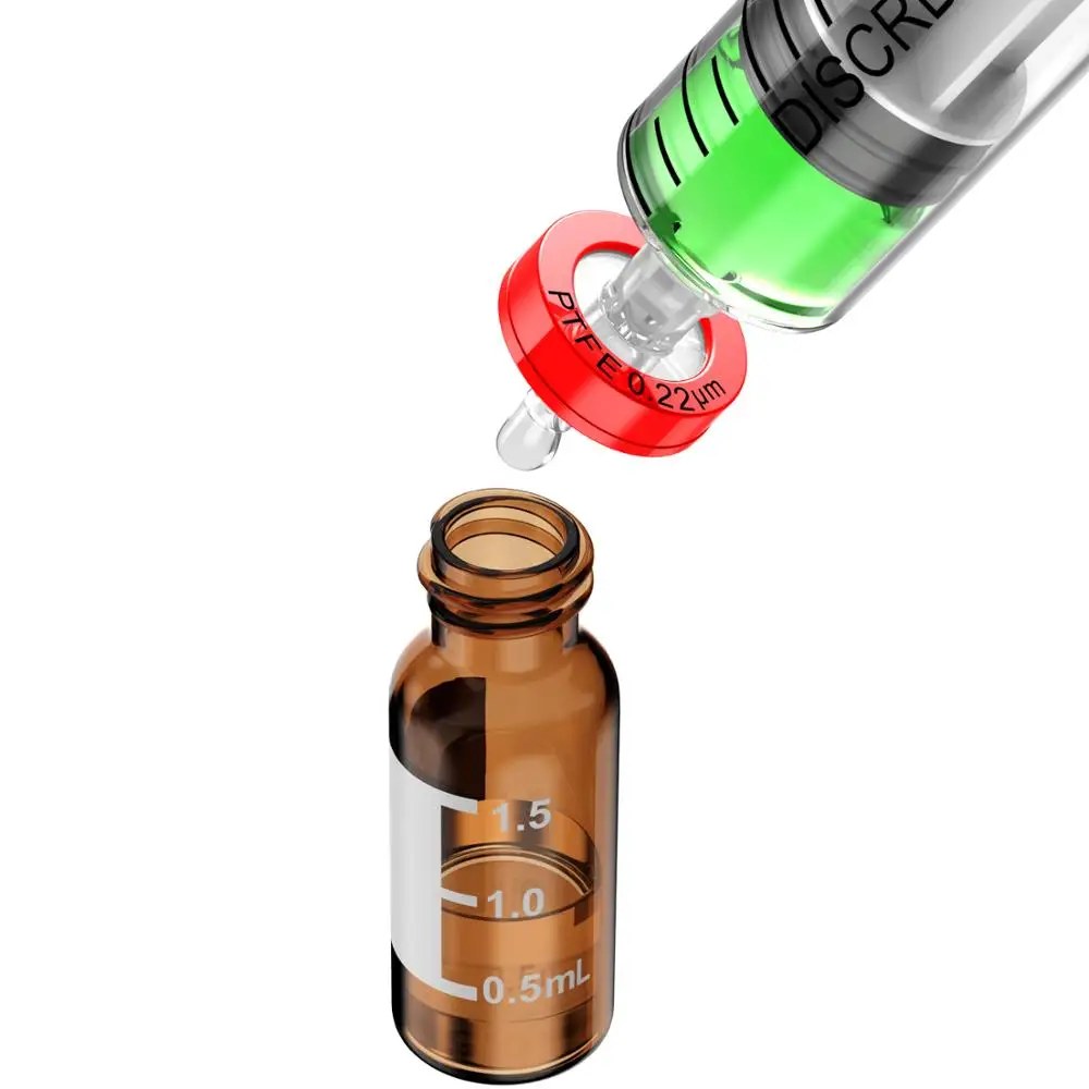 Syringe Filters PTFE Membrane 0.22&mu;m Pore Size 13mm Diameter Hydrophobic 18Pcs by Ks-Tek