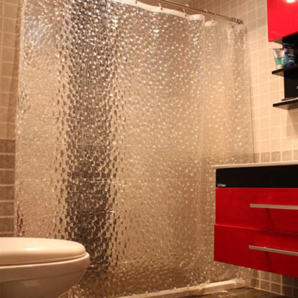 

Furniture bathroom shower curtain bath cover 3D Water Cube Design Shower Curtain Bathroom Waterproof Fabric шторка для ванной