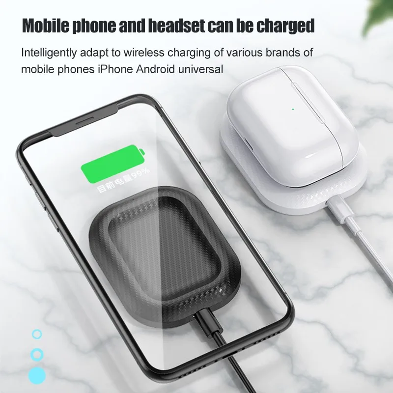 Беспроводное зарядное устройство QI 2 в 1 7 5 Вт док станция Pad для Apple Airpods AirPods Pro iPhone