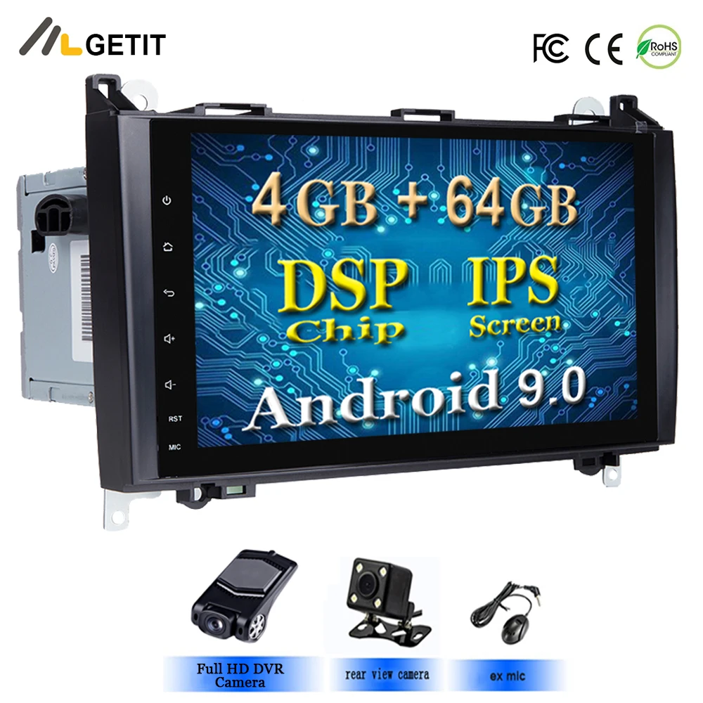 

DSP Chip IPS 2din Android 9.0 GPS Head unit for Mercedes Benz B200 A B Class W169 W245 Viano Vito W639 Sprinter W906 BT Radio