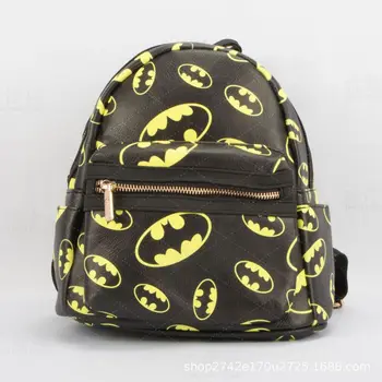 

IVYYE Batman Black Style Fashion Anime PU Backpacks Soft Leather School Backpack Casual Bags Student Travel Knapsack Unisex New