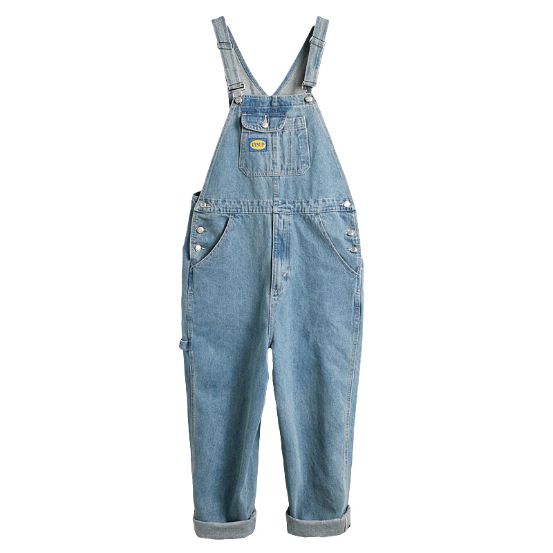 Карманный джинсовый комбинезон Синий винтажный дизайн уличная джинсовая Повседневная мода для мужчин