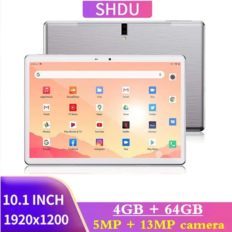 2021 nuevo Tablet Pc 10,1 pulgadas Android 10,0 tableta de 64GB ROM Octa Core Google Play 3g 4g llamada telefónica LTE GPS WiFi Bluetooth 10 pulgadas