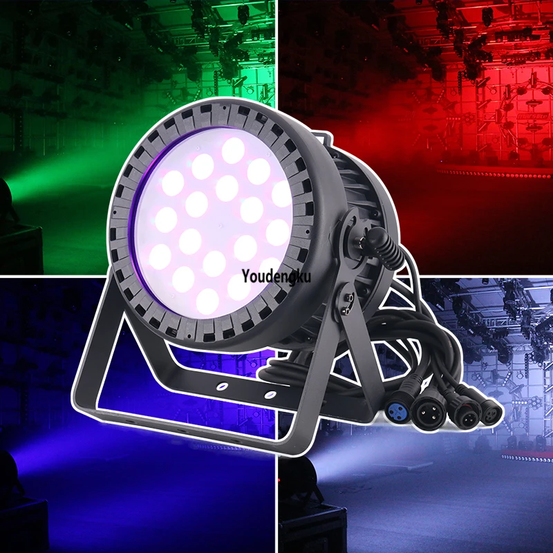 

4pcs disco party rgbw foco par dmx 18x10w rgbw 4in1 led par light ip 65