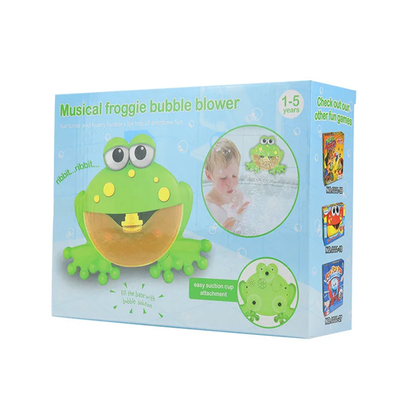 bath toys Bubble Machine Big Frogs Automatic Bubble Maker Blower Music Bath Toy for Baby zabawki dla niemowlaka juguetes  #3S27 (2)