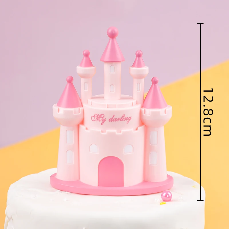 Decoration De Gateau D Anniversaire Drapeaux Poupee Fille Ornements De Chateau Romantique Couronne En Acrylique Sirene Princesse Aliexpress