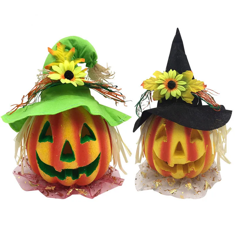 

1PC Glow Scarecrow Pumpkin Lantern Flash Toy Props Lantern Bar Hall Decoration Funny Pumpkin Halloween Decorations