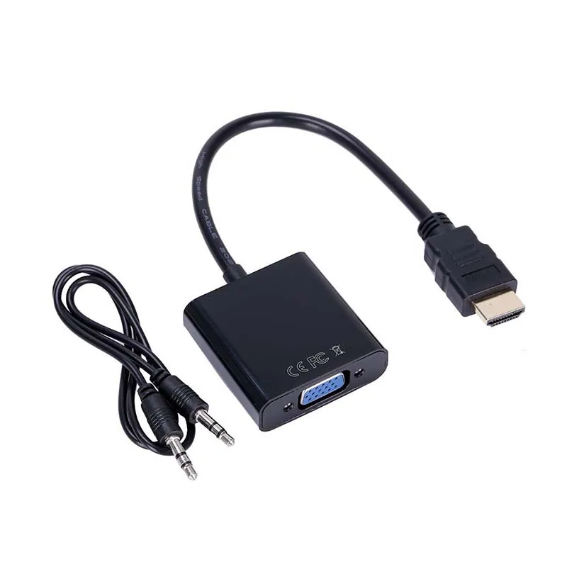 HDMI к VGA видео адаптер кабель конвертер до 1080P цифровой аналоговый ПК, HDTV, dvd-плеер, ноутбуки и т. Д.-черный