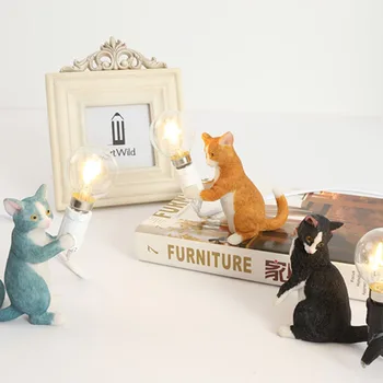 

Cat Table Light Animals Table Lamp Nordic Children's Bedroom Resin Bar Table Light home Decor night light Lighting Fixtures