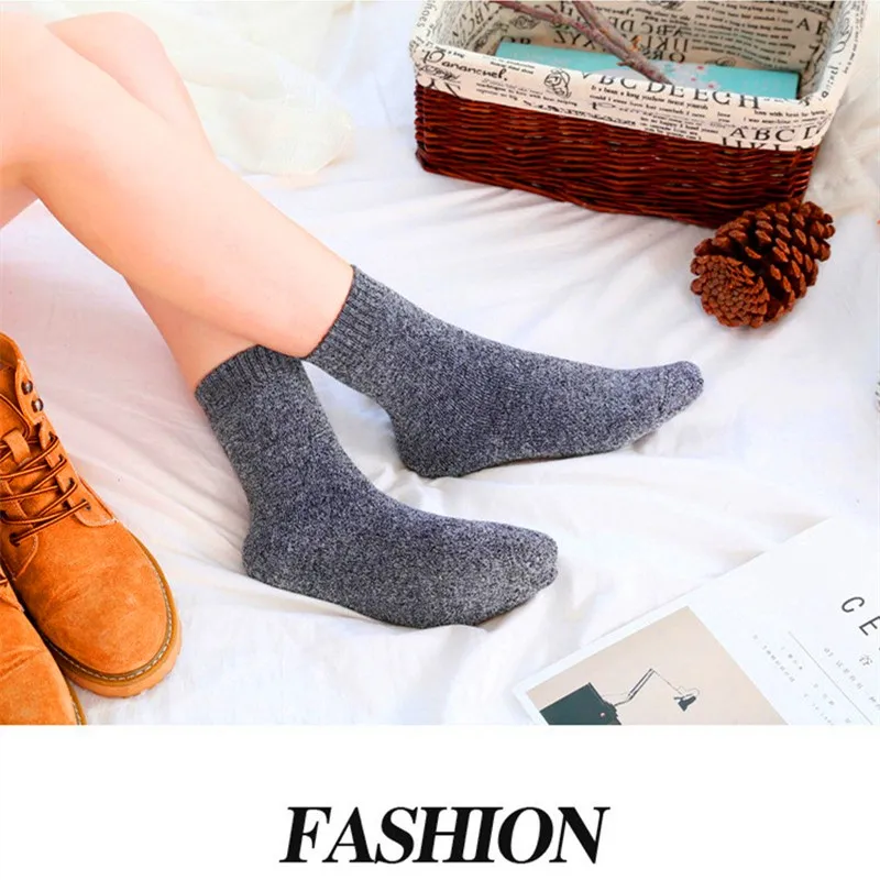 5 пар, новые зимние плотные теплые женские носки, винтажные повседневные Зимние Носки ярких цветов, бесшовные махровые сапоги, носки для сна