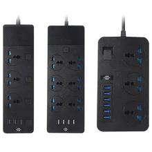 High quality Power Strip Surge Protector 3/6 AC Outlets and 3/4/6 USB Ports Long Extension Cord for Home Office GB/US/EU/UK