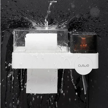 

Paper Holders Waterproof Wall Mount Toilet Paper Holder Shelf Roll Paper Tube Storage Box Creative Tray Sanitary Napkin Box