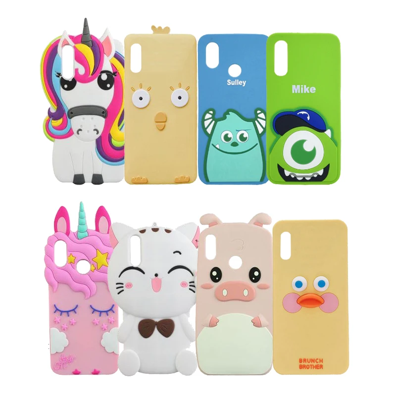 

Cartoon Case Cover For Huawei P20 Cute Pig Sulley Unicorn Cat 3D Back Funda Case For Huawei P20 Lite P20 Pro