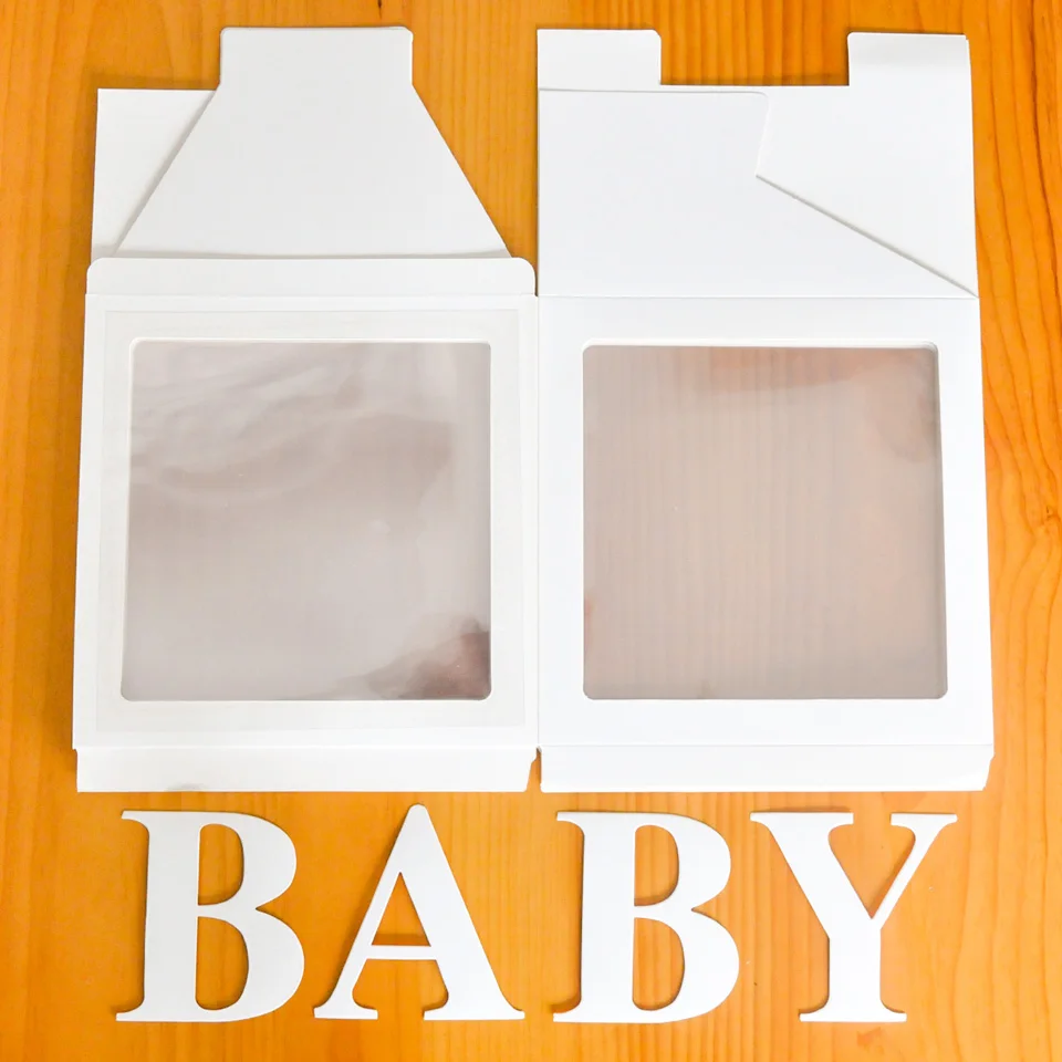 Nicro Алфавит прозрачная белая коробка Упаковка Имя шар DIY письмо коробка ребенок душ Любовь Свадьба День Рождения Декор# Bal121