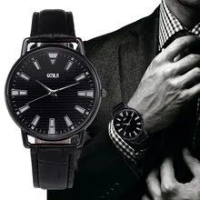 Винтажные классические мужские не водонепроницаемые спортивные кварцевые часы с кожаным ремешком, мужские наручные вечерние часы с украшением, деловые часы, подарок