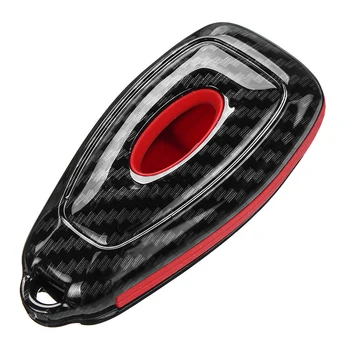 

Red Key 3 Buttons Cover Carbon Fiber Protection For Ford Focus Fiesta Kuga Shell C-Max Galaxy Tool Replaces Stock