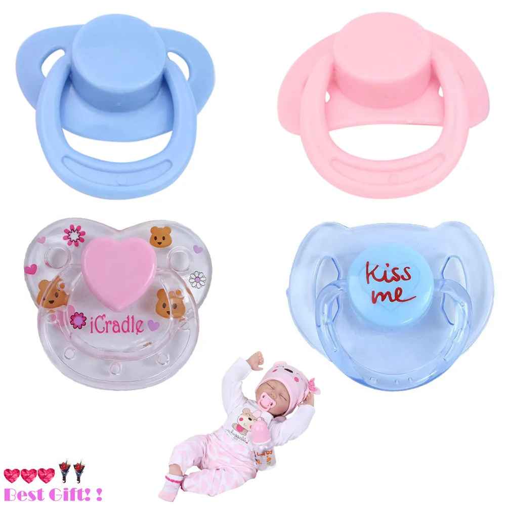 

4Pcs Accessories for Dolls Baby Born Boneca Modle dolls Magnetic Dummy Bear Pacifier nipple Cute Gift For Reborn Kit Accessories