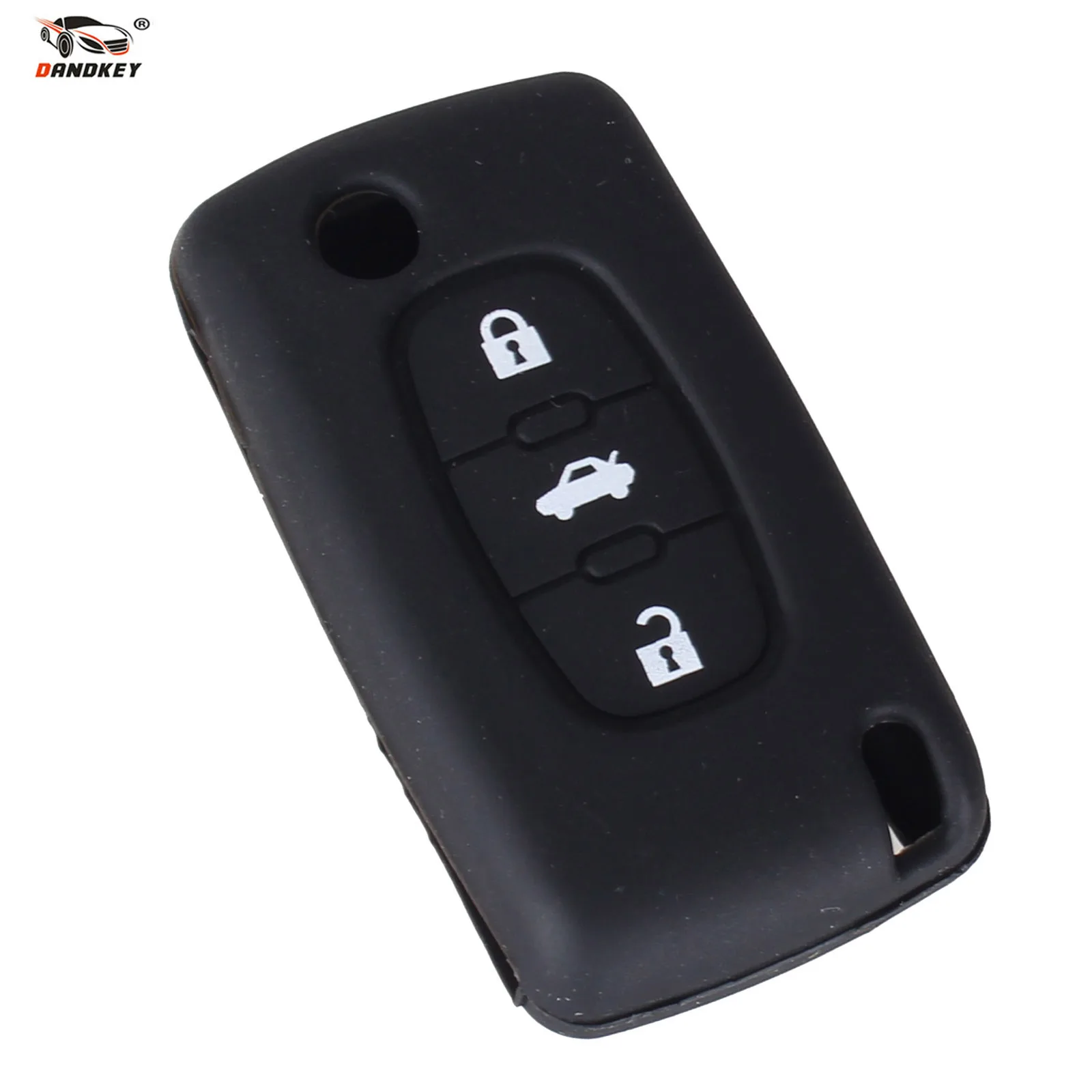 Dandkey силиконовый чехол для Peugeot 406 407 408 307 308 107 207 2008 607 3 Пуговицы флип складной ключ