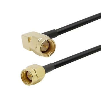 

SMA Male Right Angle to SMA Male Plug RF Coaxial Coax LMR195 Cable Antenna Extender Wire Jumper Signal Low Loss RF Assembly