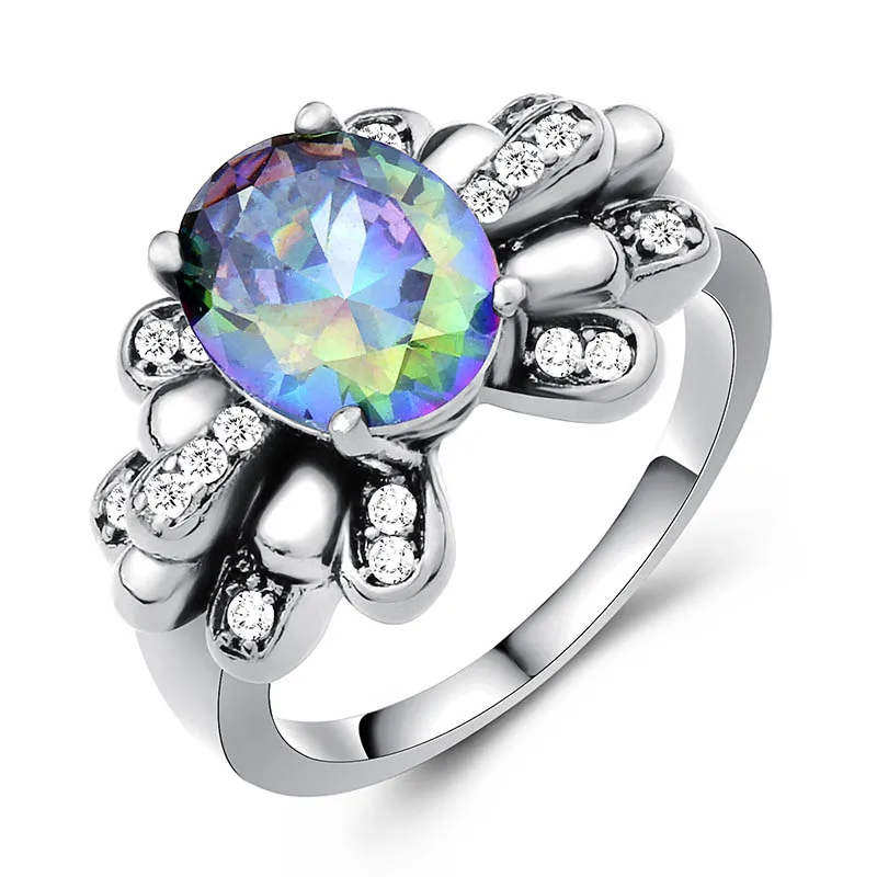 3 цвета, цветы, кольца на палец, ослепительное кольцо, зеленый, синий, розовый, золотое покрытие, ювелирные изделия, прозрачные CZ для женщин, свадебные anel anillos aneis - Цвет основного камня: CR2299