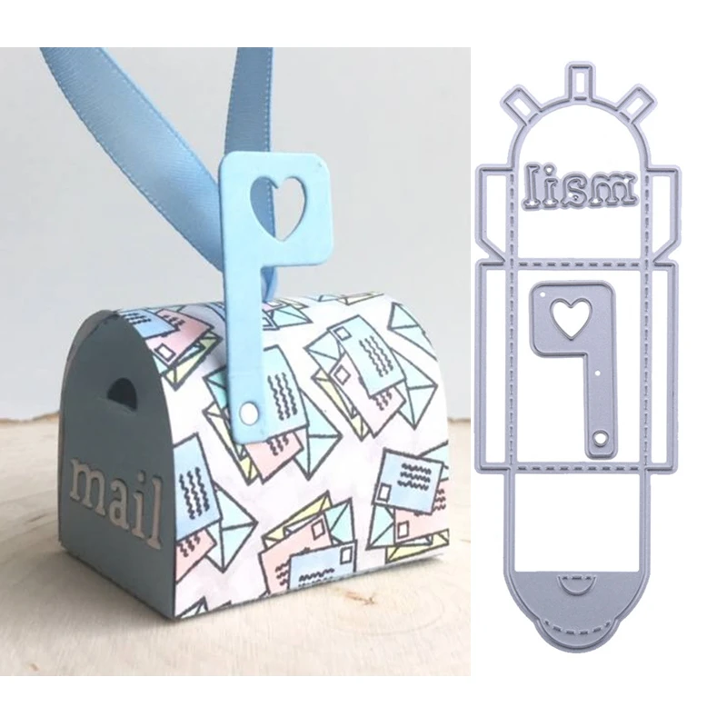 3D Foldable Delicate Mailbox Mail Word Heart Ornament Metal Cutting