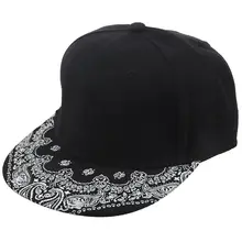 Черная бейсболка с узором пейсли для мальчиков Кепка в стиле хип-хоп регулируемая бейсболка