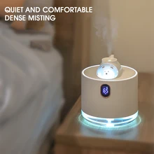 

500 ML Electric Air Humidifier Rechargeable with LED Night Light LCD Display Aroma Essential Oil Diffuser for Car Home Office