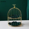Golden Deer Decorative Cake Stand Creative Three Layers Bird Cage Iron Frame Dessert Display Plates Afternoon Tea Decoration 4