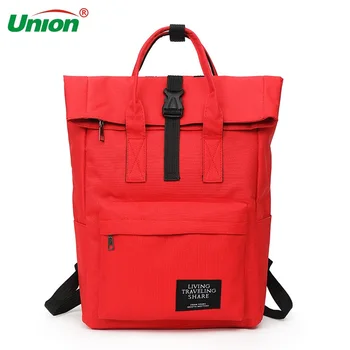 

Fashion Lady's Leisure Backpacks for 15" Laptop Backpack Woman Canvas Shoulder bag Roll Top Travel bag Schoolbag Weekend Bags