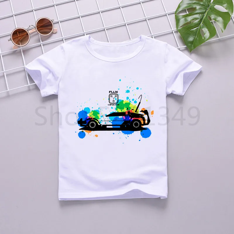DMC Delorean/футболка с забавным принтом Назад в будущее Футболки для мальчиков