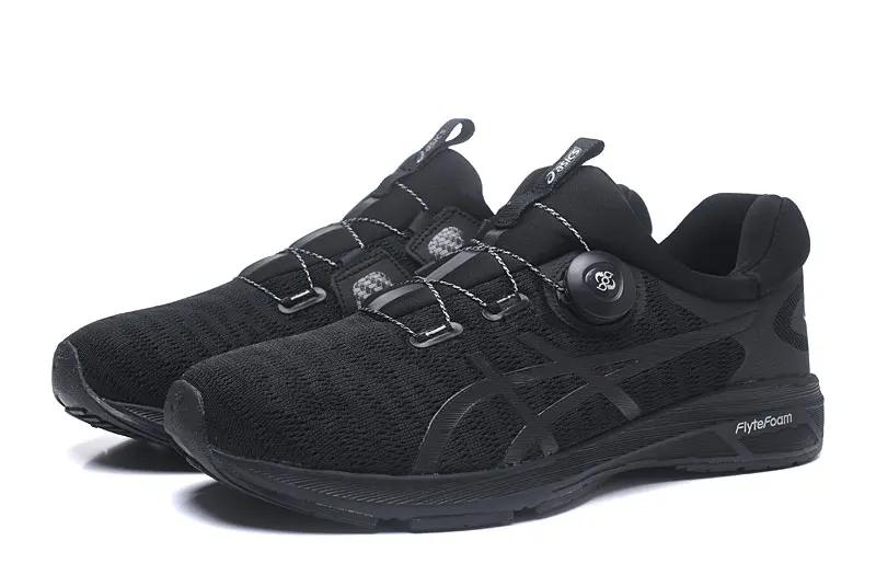 Man shoes ASICS'S/уличная беговая Обувь г. Новая горячая распродажа ASICS гелевая Мужская обувь для бега черного и золотого цвета, T7D6N-0193 40-45 размер - Цвет: Man shoes