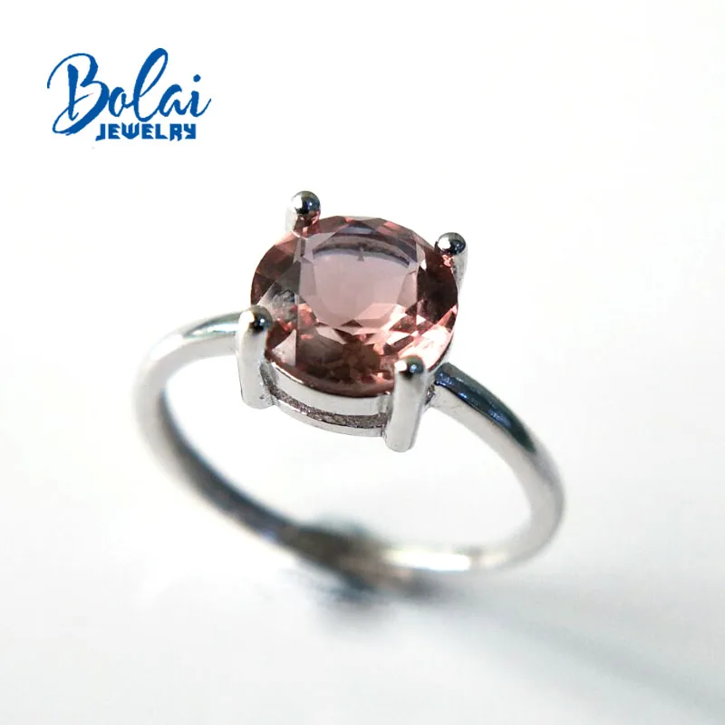 Bolaijewelry, Zultanite кольцо diaspore круглый 8,0 мм серебро 925 пробы, созданное изменение цвета Драгоценный Камень Элегантный дизайн ювелирных изделий