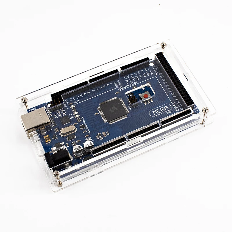 Прозрачный глянцевый акриловый корпус совместимый с корпусом arduino Mega 2560