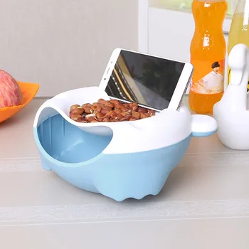 

Creative Organizer Bowl Dish Double Layer Dry Fruit Snacks Seeds Containers Phone Garbage Holder Plastic Jewlry Storage Box